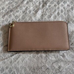 Chic Tan RFID Card Wallet with Gold Accents NWOT